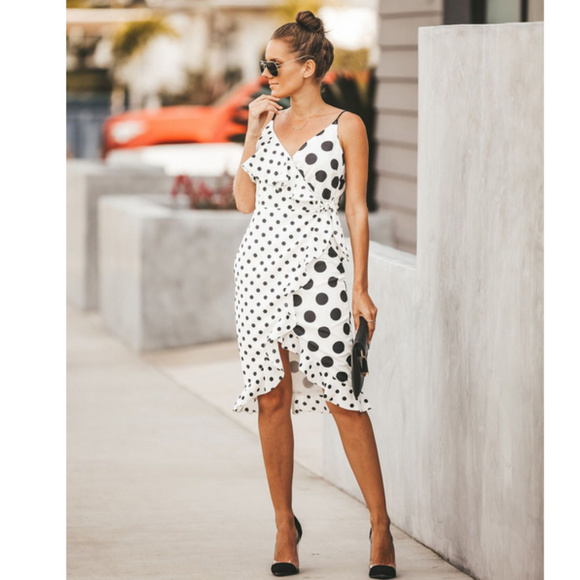 Vici Dresses & Skirts - BNWT Hot Spot Polka Dot Wrap Dress